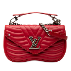 Louis Vuitton AB Louis Vuitton Red Calf Leather New Wave Chain Bag MM Italy