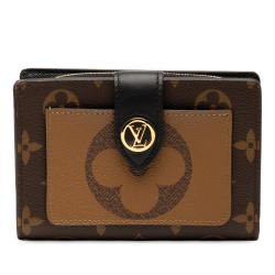 Louis Vuitton B Louis Vuitton Brown Monogram Canvas Fabric Monogram Giant Reverse Juliette Wallet France