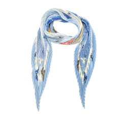 Hermès A Hermès Blue Silk Fabric Varangues Pleated Scarf France