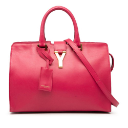 Saint Laurent B Saint Laurent Pink Hot Pink Calf Leather Small skin Cabas Chyc Satchel Italy