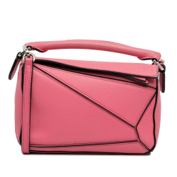 Loewe AB LOEWE Pink Calf Leather Mini skin Puzzle Satchel Spain