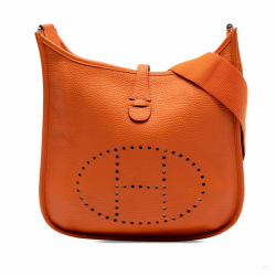 Hermès Evelyne 29 Taurillon Clemence Leather Hobo Crossbody Orange