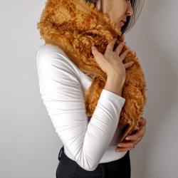 Prada Leather & Fur Scarve Arancio