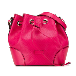 Gucci B Gucci Pink Hot Pink Calf Leather Diamante Bright Bucket Bag Italy