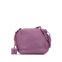 Bottega Veneta B Bottega Veneta Purple Nappa Leather Leather Nappa Intrecciato Cube Crossbody Italy