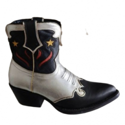 Ash Silberne Cowboystiefel