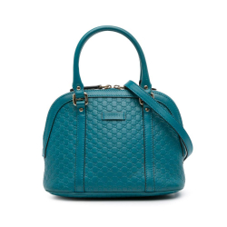 Gucci B Gucci Blue Turquoise Calf Leather Mini Microguccissima Dome Satchel Italy