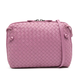 Bottega Veneta B Bottega Veneta Pink Nappa Leather Leather Nappa Intrecciato Nodini Crossbody Italy