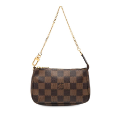 Louis Vuitton AB Louis Vuitton Brown Damier Canvas Fabric Damier Ebene Mini Pochette Accessoires France