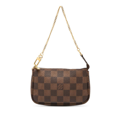 Louis Vuitton AB Louis Vuitton Brown Damier Canvas Fabric Damier Ebene Mini Pochette Accessoires France