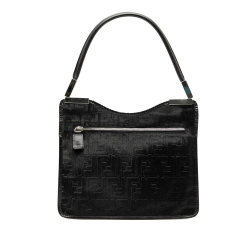 Fendi B Fendi Black Pony Hair Natural Material Zucca Shoulder Bag Italy