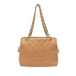 Chanel B Chanel Brown Beige Caviar Leather Leather Petite Caviar Timeless Tote Italy