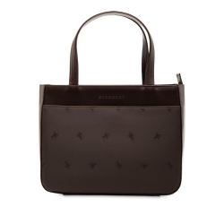 Burberry B Burberry Brown Dark Brown Nylon Fabric Leather Trimmed Handbag United Kingdom