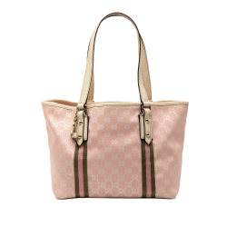 Gucci B Gucci Pink Canvas Fabric GG Jolicoeur Tote Italy