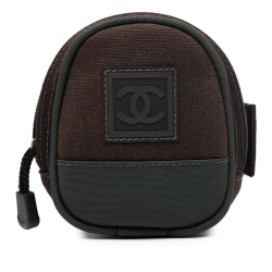 Chanel AB Chanel Brown Dark Brown Canvas Fabric CC Sports Line and Nylon Arm Pouch France