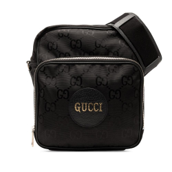 Gucci B Gucci Black Nylon Fabric Off The Grid GG Econyl Crossbody Italy