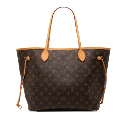Louis Vuitton B Louis Vuitton Brown Monogram Canvas Fabric Monogram Neverfull MM France