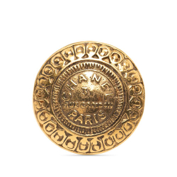 Chanel B Chanel Gold Gold Plated Metal 31 Rue Cambon Round Brooch France
