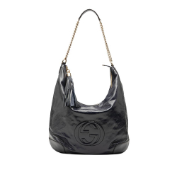 Gucci AB Gucci Blue Navy Patent Leather Leather Patent Soho Shoulder Bag Italy