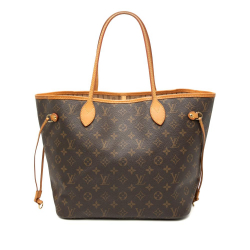Louis Vuitton B Louis Vuitton Brown Monogram Canvas Fabric Monogram Neverfull MM France