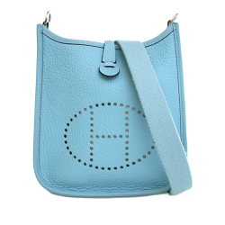 Hermès AB Hermès Blue Light Blue Calf Leather Clemence Evelyne TPM 16 France
