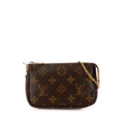 Louis Vuitton AB Louis Vuitton Brown Monogram Canvas Fabric Monogram Mini Pochette Accessoires France