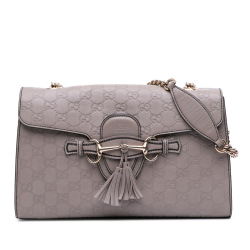 Gucci B Gucci Brown Light Brown Calf Leather Medium Guccissima Emily Shoulder Bag Italy