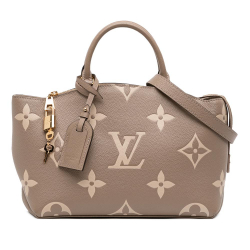 Louis Vuitton B Louis Vuitton Brown Taupe Calf Leather Bicolor Monogram Empreinte Giant Petit Palais Spain