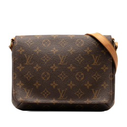 Louis Vuitton B Louis Vuitton Brown Monogram Canvas Fabric Monogram Musette Tango Short Strap France