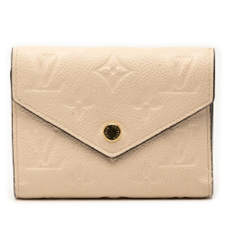 Louis Vuitton AB Louis Vuitton Brown Light Beige Monogram Empreinte Leather Victorine Wallet France
