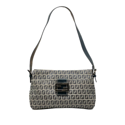 Fendi B Fendi Gray Canvas Fabric Zucchino Shoulder Bag Italy
