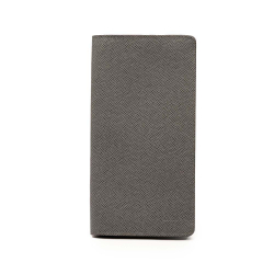 Louis Vuitton AB Louis Vuitton Gray Taiga Leather Leather Taiga Brazza Wallet France