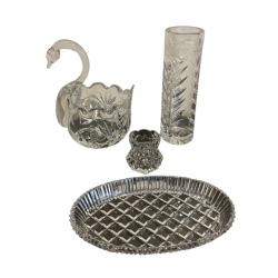 Non Signé / Unsigned 4 Stücke aus Kristall