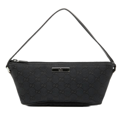 Gucci AB Gucci Black Canvas Fabric GG Boat Italy