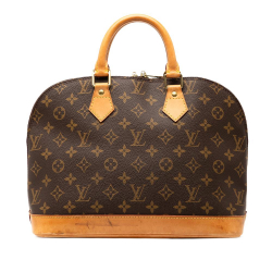 Louis Vuitton B Louis Vuitton Brown Monogram Canvas Fabric Monogram Alma PM France