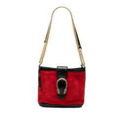 Gucci B Gucci Red with Black Suede Leather Dionysus Bucket Bag Italy