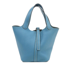 Hermès B Hermès Blue Calf Leather Clemence Picotin 18 France