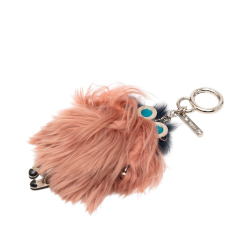 Fendi B Fendi Pink Fur Natural Material Mink Teen Witches Bag Charm Italy