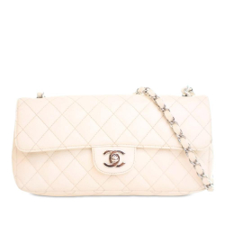 Chanel B Chanel White Caviar Leather Leather Classic Caviar East West Single Flap France
