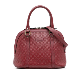 Gucci B Gucci Red Calf Leather Mini Microguccissima Dome Satchel Italy