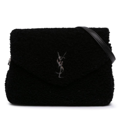 Saint Laurent B Saint Laurent Black Fur Natural Material Toy Shearling Loulou Crossbody Italy