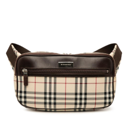 Burberry B Burberry Brown Beige Canvas Fabric House Check Belt Bag United Kingdom