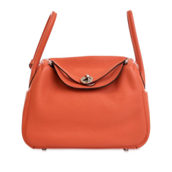 Hermès AB Hermès Orange Dark Orange Calf Leather Clemence Lindy 26 France
