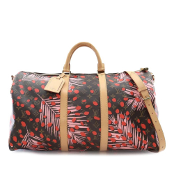 Louis Vuitton AB Louis Vuitton Brown Monogram Canvas Fabric Monogram Jungle Dots Keepall Bandouliere 50 France