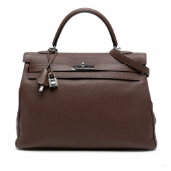 Hermès Kelly 35 Togo Leather Top-handle Handbag Chocolat