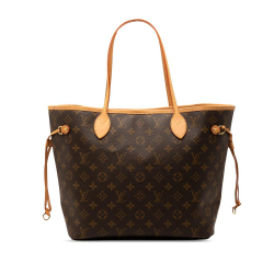 Louis Vuitton B Louis Vuitton Brown Monogram Canvas Fabric Monogram Neverfull MM France