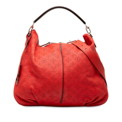 Louis Vuitton B Louis Vuitton Red Calf Leather Monogram Mahina Selene MM France