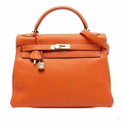 Hermès Kelly 32 Taurillon Clemence Leather Top-handle Handbag Clemence
