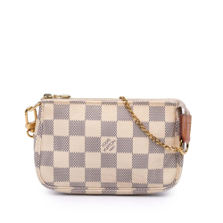 Louis Vuitton B Louis Vuitton White Damier Canvas Canvas Damier Azur Mini Pochette Accessoires France