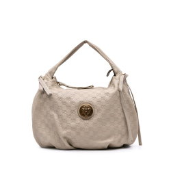 Gucci B Gucci Brown Beige Calf Leather Guccissima Hysteria Crest Hobo Italy
